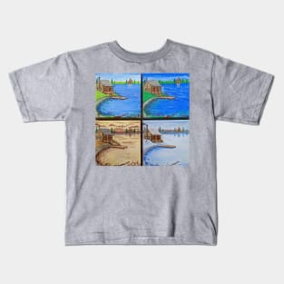 Cabin at the Lake in the Four Seasons Kids T-Shirt